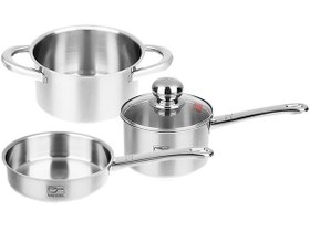 تصویر سرویس قابلمه پارس استیل مدل نوزاد کف سه لایه (4 پارچه) Parssteel Baby Metal-Handle Cookware-Set 4 Pcs