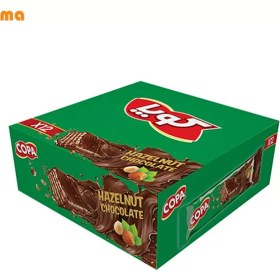 تصویر ویفر کاکائویی با کرم فندقی کوپا – بسته ۱۲ عددی copa wafer hazelnut chocolate-12pcs