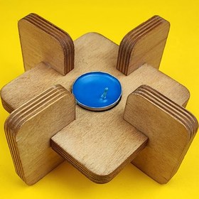 تصویر وارمر چوبی مربع بهمراه شمع 