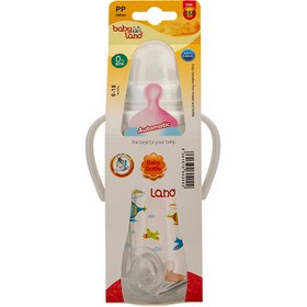 تصویر شیرخوری ضد نفخ کلاسیک فندقی دسته دار آویز 240میل PP مدل 358 بی بی لند Baby Land 358 Baby Bottle 240ml