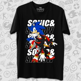 تصویر تیشرت Sonic طرح Sonic and Shadow Colored Horizontal 