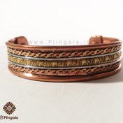 تصویر دستبند مسی هندی پهن 