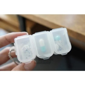 تصویر جعبه قرص شفاف متصل شونده 3 عددی ساخت ژاپن 3 joint pill case CL