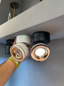 تصویر چراغ فکی روکار 12 وات متحرک وارداتی سفید و مشکی - سفید 