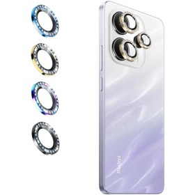 تصویر محافظ لنز رینگی نگین دار سوارسکی Xiaomi Redmi Note 14 4G 
