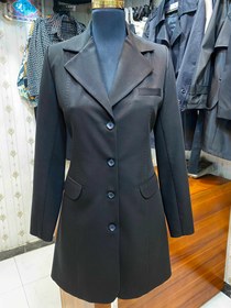 تصویر مانتو شلوار اداری فیونا مدل یقه انگلیسی رنگ مشکی و سرمه‌ای سایز ۳۸ تا ۴۸ 