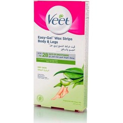 تصویر نوار موبر بدن ویت Veet مخصوص پوست خشک 20 عددی Easy gel wax strips