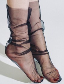 تصویر جوراب توری مشکی 