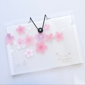 تصویر پوشه دیوایدر دار A4 طرح شکوفه گیلاس ۸ قسمتی 