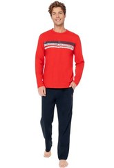 تصویر ست پیژامه مردانه مجموعه لباس پنبه ای 100 ٪ قرمز مردان طراحی راحت و شیک U.S. Polo Assn. 