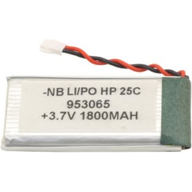 تصویر باتری لیتیوم پلیمر 3.7v ظرفیت 1800mAh تک سل 25c مارک NB کد 953065 