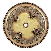 تصویر گل سقفی دور لوستری زیر لوستری دایره پی وی سی 60سانتی سپاهان سقف کماندار کد (997) - سفید طلایی / سفید / بژ اکریلیک Circular PVC Ceiling Medallion 60 cm – Arch Model, Code 997 | Sepahan Saghf