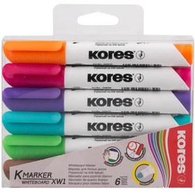 تصویر ماژیک وایت برد کورس مدل XW1 بسته 6 عددی ا Kores XW1 whiteboard marker 6Colors Package Kores XW1 whiteboard marker 6Colors Package