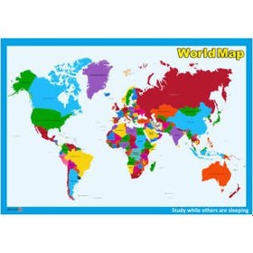 تصویر پوستر چاپ پارسیان طرح نقشه جهان مدل WORLDMAP 001 
