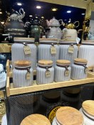 تصویر ادویه و پاسماوری گلس کالر با استند چوبی طوسی ریور کد 1002G 