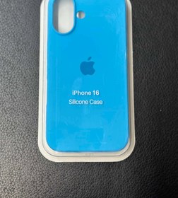 تصویر گارد آیفون ۱۶ رنگ آبی روشن مدل سیلیکونی اورجینال Guard iphone 16 blue model silicone