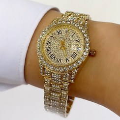 تصویر ساعت رولکس تمام نگین بند استیل Rolex watch band for women