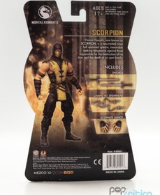 تصویر اکشن فیگور اسکورپین از مورتال کمبت ایکس ارتفاع MORTAL KOMBAT X : SCORPION 15cm برند Mezco Toys 