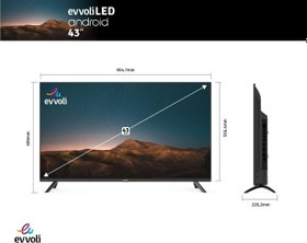 تصویر تلویزیون ایوولی LED سایز 43 اینچ مدل 43EV200DA Evvoli 43-Inch Full HD Android Smart LED TV 43EV200DA