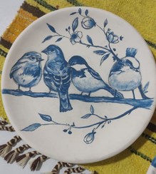 تصویر بشقاب دیوارکوب طرح گنجشک 