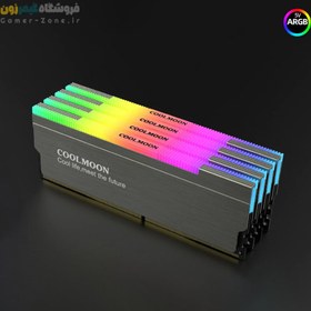 تصویر هیتسینک و خنک کننده رم کامپیوتر کول مون مدل Coolmoon CR-D134S ARGB RAM Heatsink Radiator 