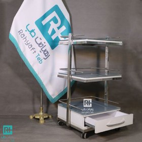 تصویر ترالی شیشه ای H1 Glass trolley