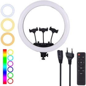 تصویر رینگ لایت MJ18 RGB سایز ۴۵ سانتی متر 