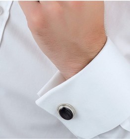 تصویر دکمه سردست مردانه | Hüner Gümüşçülük kd-02 