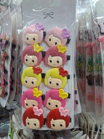 تصویر گیره مو انبری کیوت دخترونه پک ۱۰ عددی 