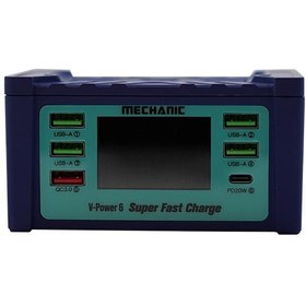 تصویر شارژر رومیزی 6 پورت مکانیک مدل Mechanic V-Power 6 Mechanic V-Power6 USB Multi Port Fast charger