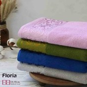 تصویر حوله حمامی بهباف آذر طرح فلوریا سایز 155*100 سانتی متر 