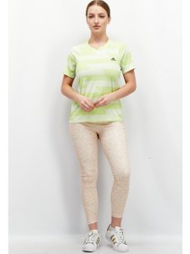 تصویر لباس ورزشی زنانه با آستین کوتاه مخصوص دویدن، سبز نئونی برند Adidas Women Sportswear Fit Short Sleeve Running T-Shirts, Neon Green