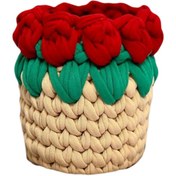 تصویر سبد بافتنی مدل قلاب بافی تریکو کد 55 