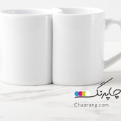 تصویر ماگ سرامیکی دسته قلبی با چاپ دلخواه 