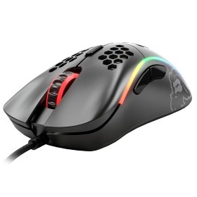 تصویر ماوس گلوریوس مدل D مخصوص بازی (مشکی مات) Glorious Model D Wired Gaming Mouse - 68g Superlight Honeycomb Design, RGB, Ergonomic, Pixart 3360 Sensor, Omron Switches, PTFE Feet, 6 Buttons - Matte Black