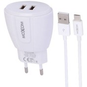 تصویر شارژر دیواری موکسوم مدل KH – 68 به همراه کابل تبدیل microUSB 