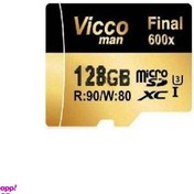 تصویر کارت حافظه microSDHC ویکو من (Vico Man) مدل Final 600x کلاس 10 سرعت 90MBps ظرفیت 128 گیگابایت SD رنگ طلایی 