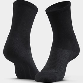 تصویر جوراب ساق بلند کچوا - 2 جفت Quechua Long Sleeve Outdoor Socks - Black - 2 Pairs - Hike 100 