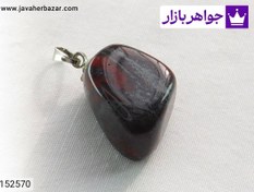 تصویر آویز سنگ خون به همراه بند چرم کد 152570 