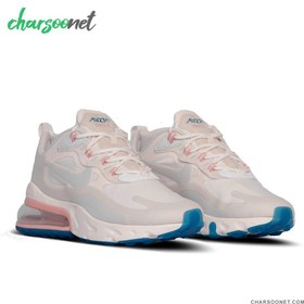 تصویر کتونی نایک ایرمکس 270 ری اکت سفید مشکی صورتی Nike Air Max 270 React white black pink 