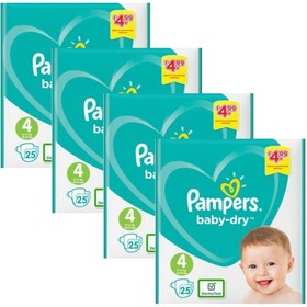 تصویر پوشک پمپرز مدل baby dry سایز 4 بسته 25 عددی مجموعه 4 عددی 