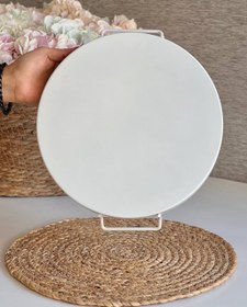 تصویر سینی فلزی گرد طرح ایکیا- رنگ سفید 