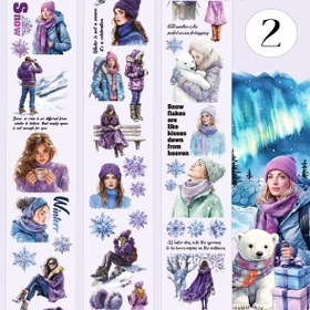 تصویر پک واشی استیکر شفاف زمستان پاستلی - 3 