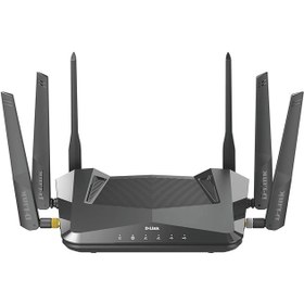 تصویر روتر دی لینک مودم وای فای 6 دستیار گوگل D-Link DIR-X5460 EXO AX5400 D-Link DIR-X5460 EXO AX5400 Wi-Fi 6 Router with Gigabit Ethernet Ports, MU-MIMO, Band Steering, 1024 QAM, OFDMA, WPA3, Firewall, Parental Controls and Speedtest. Works with Alexa/Gooogle Assistant