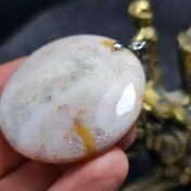 تصویر آویز درشت کلکسیونی سنگ طبیعی فسیل مرجان معدنی کشور اندونزی کد 28383 