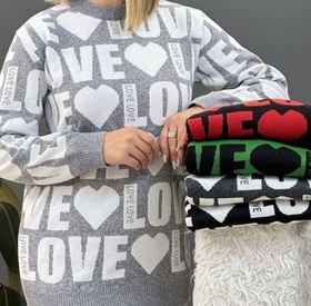 تصویر بافت تونیک مدل love - طوسی روشن 