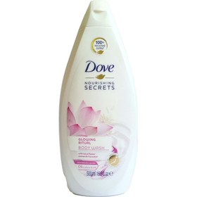 تصویر شامپو بدن درخشان کننده حاوی لوتوس و آب برنج 500میل داو Dove Glowing Ritual Body Wash 500ml