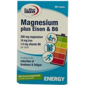 تصویر منیزیم پلاس آیزن و ب6 قرص 60 عددی یوروویتال ا Magnesium Plus Eisen And B 6 Eurovital 60 Tablets Magnesium Plus Eisen And B 6 Eurovital 60 Tablets