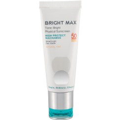 تصویر ضد آفتاب فیزیکال رنگی مدل Tone Bright با SPF 50 حجم 40 میلی لیتر برایت مکس Bright Max Tone Bright Tinted Physical Sunscreen SPF 50 40 ml