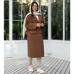 تصویر بارانی زنانه بدون آستر بلند مدل آوا - کد 4101 - فری سایز (48-36) / Trench Coat Model Ava - Code 4101